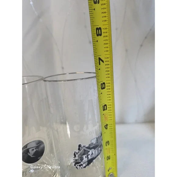 Jack Daniels 10oz Set Of 2 Highball Distillery Etched Silver Rim Painted - Picture 5 of 6